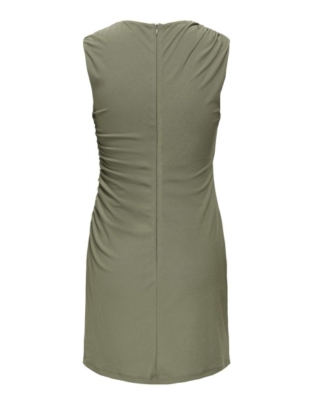 VESTIDO ONLAMBER S/L RUCHING DRESS JRS Deep Lichen Green