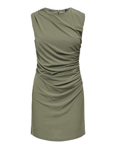 VESTIDO ONLAMBER S/L RUCHING DRESS JRS Deep Lichen Green