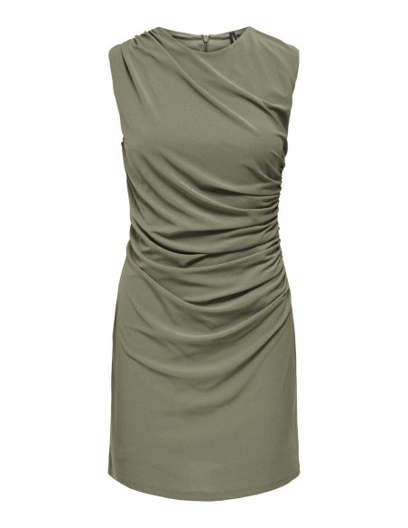 VESTIDO ONLAMBER S/L RUCHING DRESS JRS Deep Lichen Green