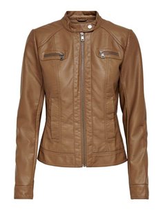 CHAQUETA BIKER POLIPIEL onlBANDIT Cognac/Camel