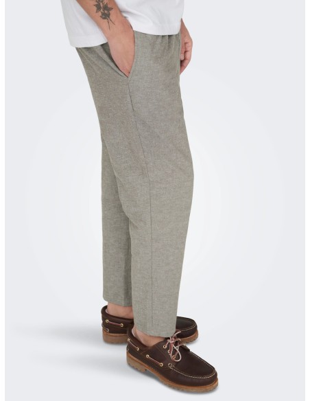 ONSLINUS CROP 0007 COT LIN PNT NOOS Bungee Cord TWO TONE (WHITE)