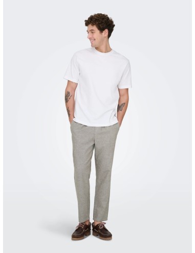 ONSLINUS CROP 0007 COT LIN PNT NOOS Bungee Cord TWO TONE (WHITE)