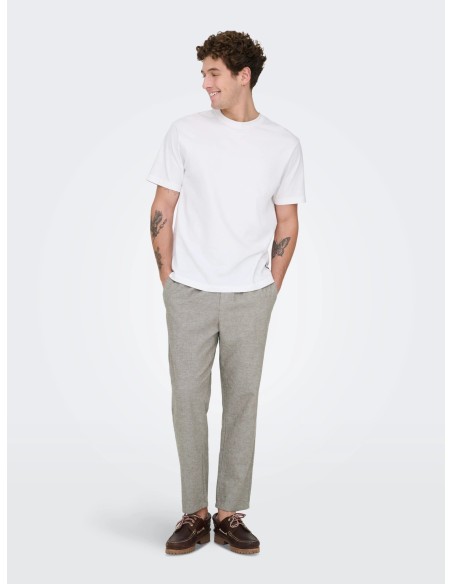 ONSLINUS CROP 0007 COT LIN PNT NOOS Bungee Cord TWO TONE (WHITE)