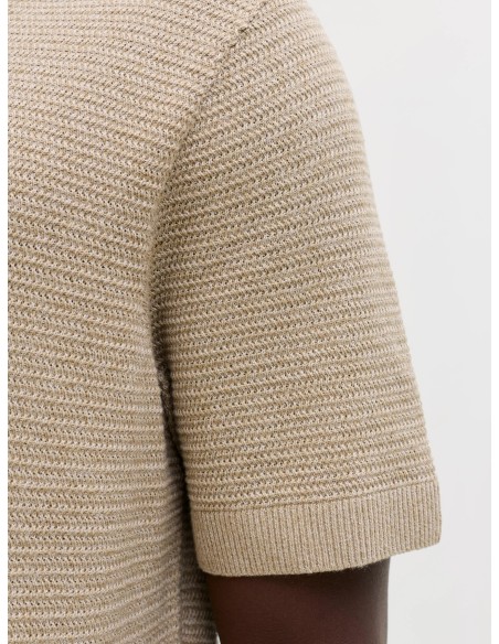 JPRBLURILEY KNIT POLO SS SN Lemon Pepper twist