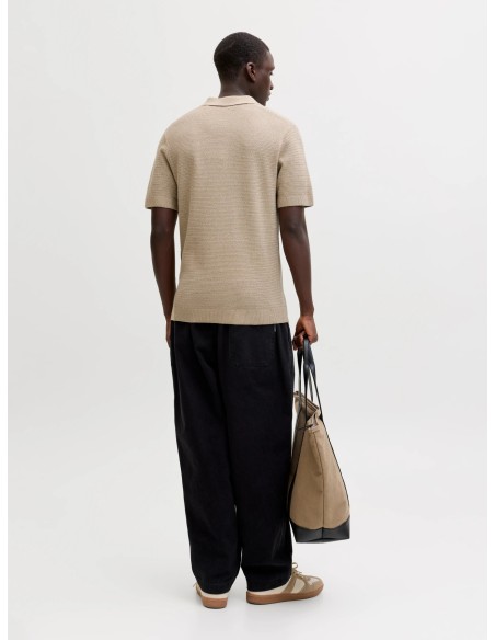 JPRBLURILEY KNIT POLO SS SN Lemon Pepper twist