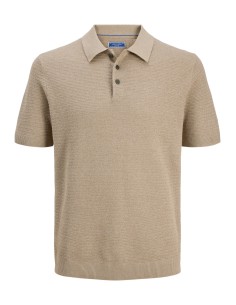JPRBLURILEY KNIT POLO SS SN Lemon Pepper twist