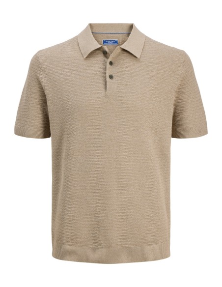 JPRBLURILEY KNIT POLO SS SN Lemon Pepper twist