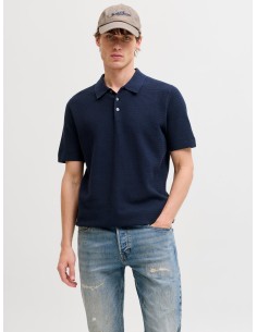 JPRBLURILEY KNIT POLO SS SN Sky Captain 2