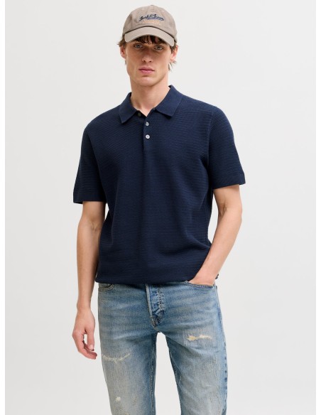 JPRBLURILEY KNIT POLO SS SN Sky Captain