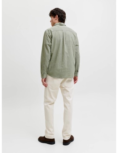 CAMISA JJESUMMER LINEN BLEND SHIRT L/S SN New Sage