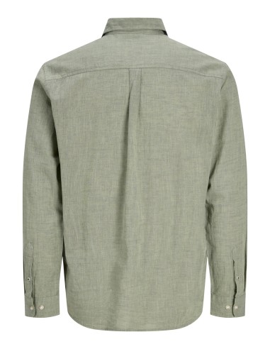 CAMISA JJESUMMER LINEN BLEND SHIRT L/S SN New Sage