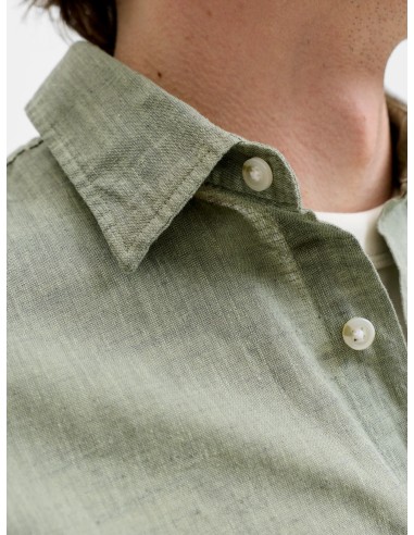 CAMISA JJESUMMER LINEN BLEND SHIRT L/S SN New Sage