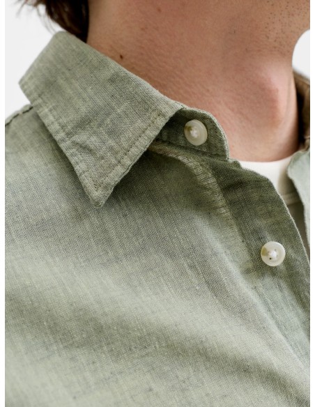 CAMISA JJESUMMER LINEN BLEND SHIRT L/S SN New Sage
