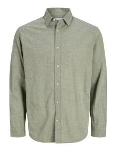 CAMISA JJESUMMER LINEN BLEND SHIRT L/S SN New Sage