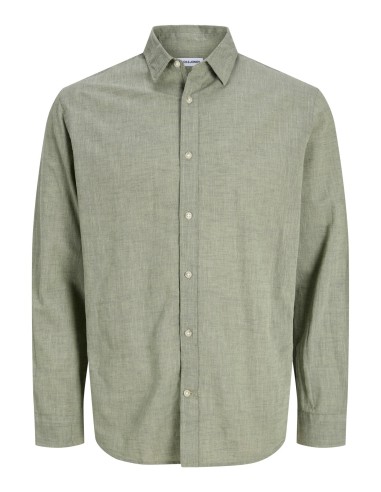 CAMISA JJESUMMER LINEN BLEND SHIRT L/S SN New Sage