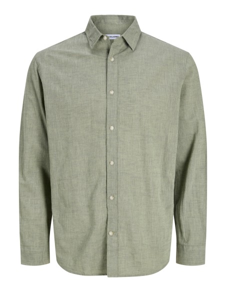 CAMISA JJESUMMER LINEN BLEND SHIRT L/S SN New Sage