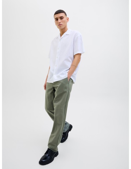 PANTALÓN LINO JPSTKANE SUMMER LINEN BLEND JOGGER SN Agave Green SOLID