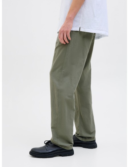 PANTALÓN LINO JPSTKANE SUMMER LINEN BLEND JOGGER SN Agave Green SOLID