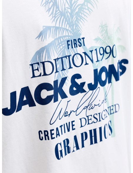 CAMISETA JJGRADIENT PRINT TEE SS CREW NECK LN Bright White
