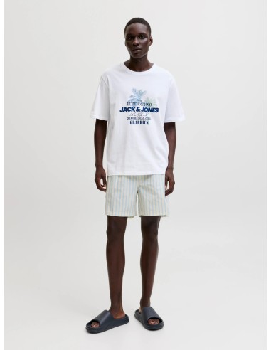 CAMISETA JJGRADIENT PRINT TEE SS CREW NECK LN Bright White