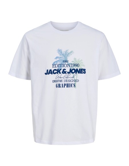 CAMISETA JJGRADIENT PRINT TEE SS CREW NECK LN Bright White
