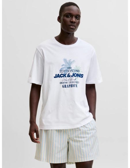 CAMISETA JJGRADIENT PRINT TEE SS CREW NECK LN Bright White
