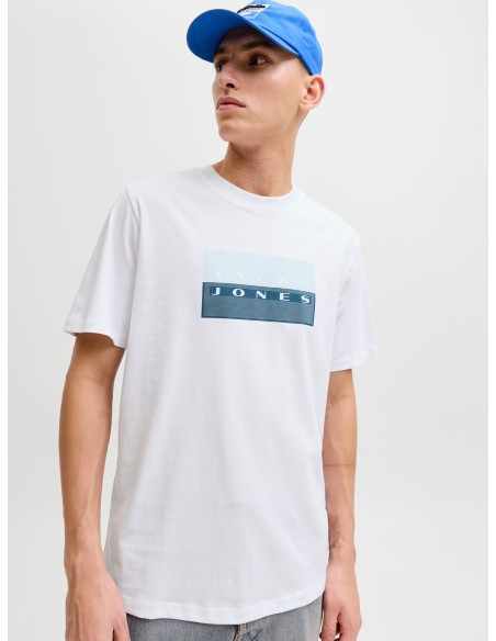 CAMISETA JCOFUSION DOTS PRINT TEE SS CREW SN Bright White