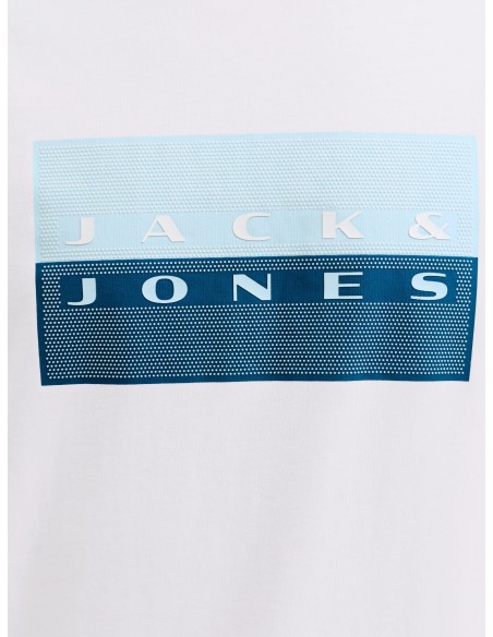 CAMISETA JCOFUSION DOTS PRINT TEE SS CREW SN Bright White