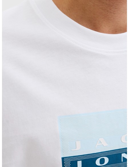 CAMISETA JCOFUSION DOTS PRINT TEE SS CREW SN Bright White
