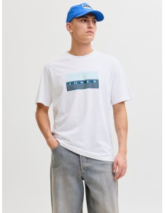 CAMISETA JCOFUSION DOTS PRINT TEE SS CREW SN Bright White 2