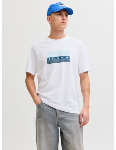 CAMISETA JCOFUSION DOTS PRINT TEE SS CREW SN Bright White