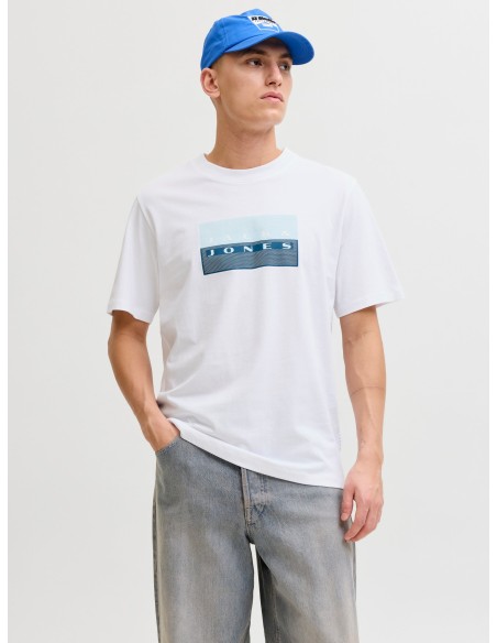 CAMISETA JCOFUSION DOTS PRINT TEE SS CREW SN Bright White