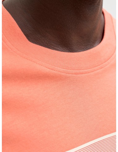 CAMISETA JCOFUSION DOTS PRINT TEE SS CREW SN Persimmon