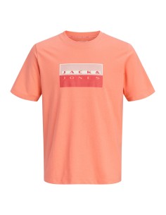 CAMISETA JCOFUSION DOTS PRINT TEE SS CREW SN Persimmon