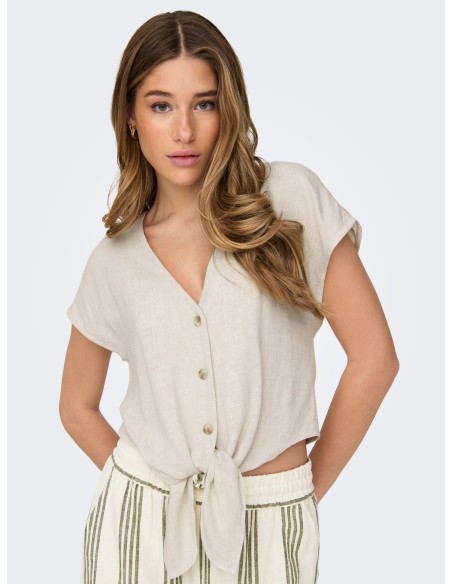 ONLSIESTA SS KNOT LIN BL SHIRT PNT NOOS Moonbeam