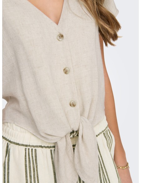 ONLSIESTA SS KNOT LIN BL SHIRT PNT NOOS Moonbeam