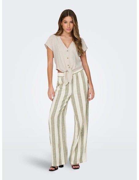 ONLSIESTA SS KNOT LIN BL SHIRT PNT NOOS Moonbeam