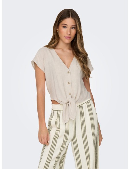 ONLSIESTA SS KNOT LIN BL SHIRT PNT NOOS Moonbeam