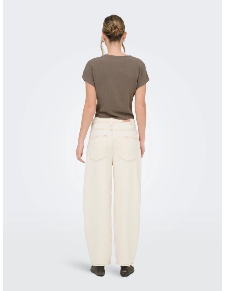 ONLSIESTA SS KNOT LIN BL SHIRT PNT NOOS Walnut