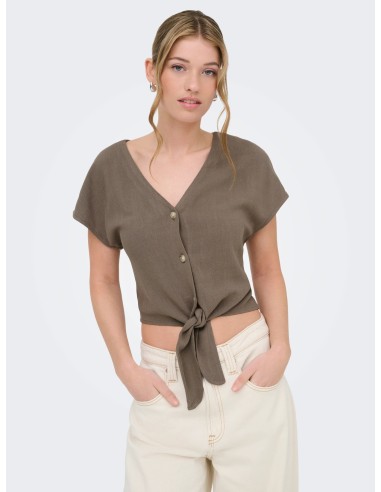 ONLSIESTA SS KNOT LIN BL SHIRT PNT NOOS Walnut
