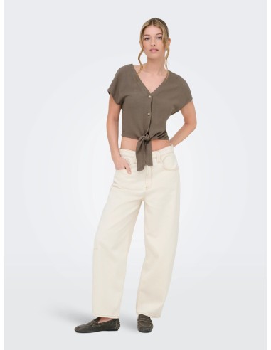 ONLSIESTA SS KNOT LIN BL SHIRT PNT NOOS Walnut