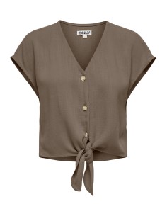 ONLSIESTA SS KNOT LIN BL SHIRT PNT NOOS Walnut