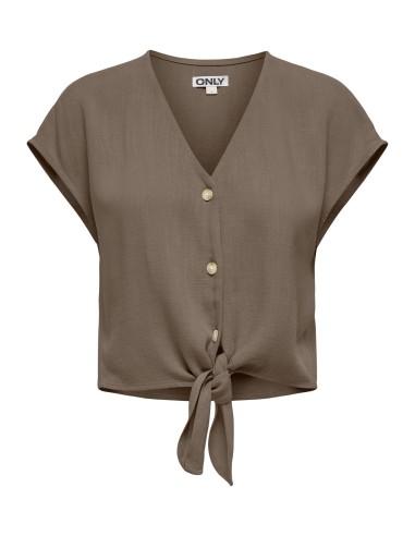 ONLSIESTA SS KNOT LIN BL SHIRT PNT NOOS Walnut