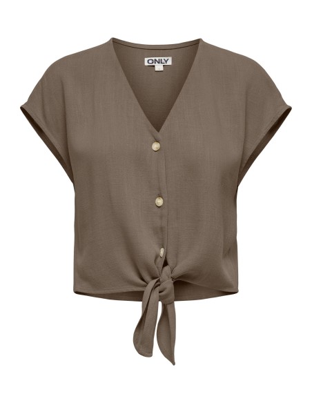 ONLSIESTA SS KNOT LIN BL SHIRT PNT NOOS Walnut