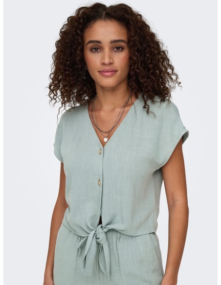 ONLSIESTA SS KNOT LIN BL SHIRT PNT NOOS Abyss