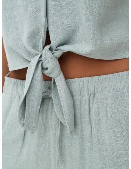 ONLSIESTA SS KNOT LIN BL SHIRT PNT NOOS Abyss