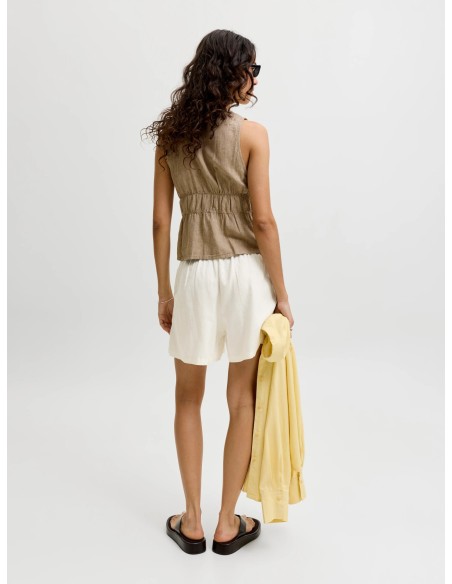 JXALMIRA LINEN BLEND HW SHORTS WVN LN Blanc de Blanc