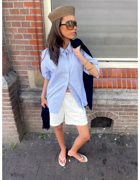 JXALMIRA LINEN BLEND HW SHORTS WVN LN Blanc de Blanc
