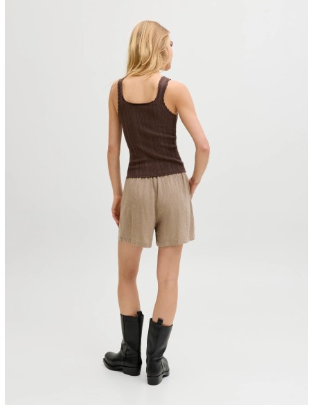 JXALMIRA LINEN BLEND HW SHORTS WVN LN Silver Mink