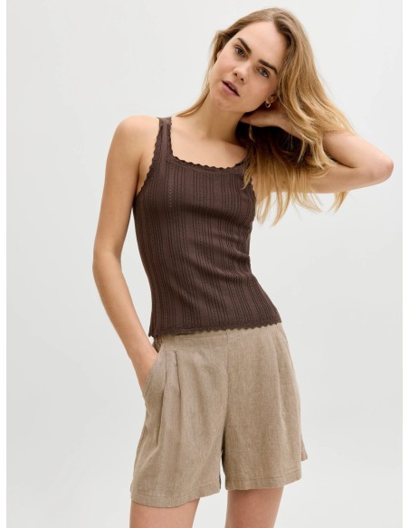JXALMIRA LINEN BLEND HW SHORTS WVN LN Silver Mink